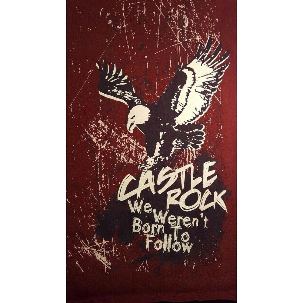 Castle Rock We Weren't Born To Follow Men's M Tee T-Shirt Maroon Eagle Red - Picture 2 of 12
